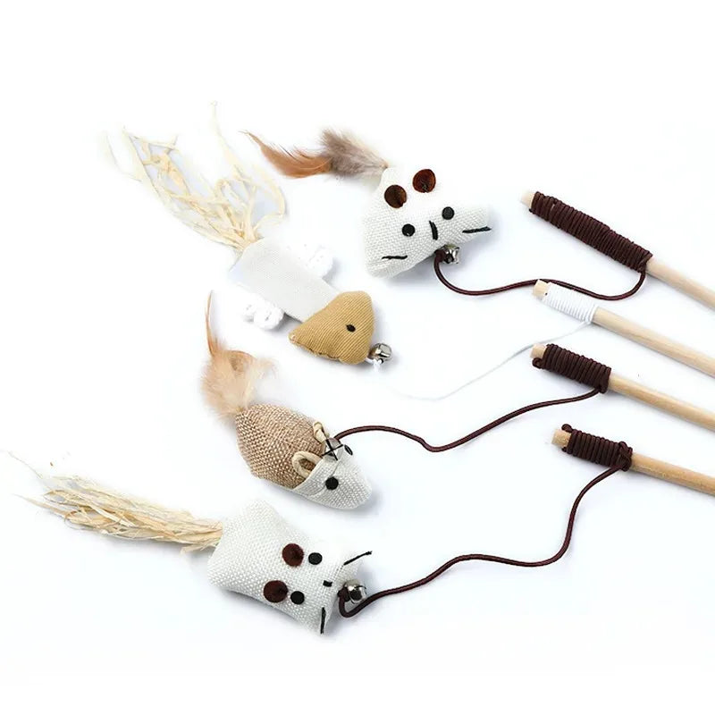 Canne à plumes en bois pour chat – photo 5