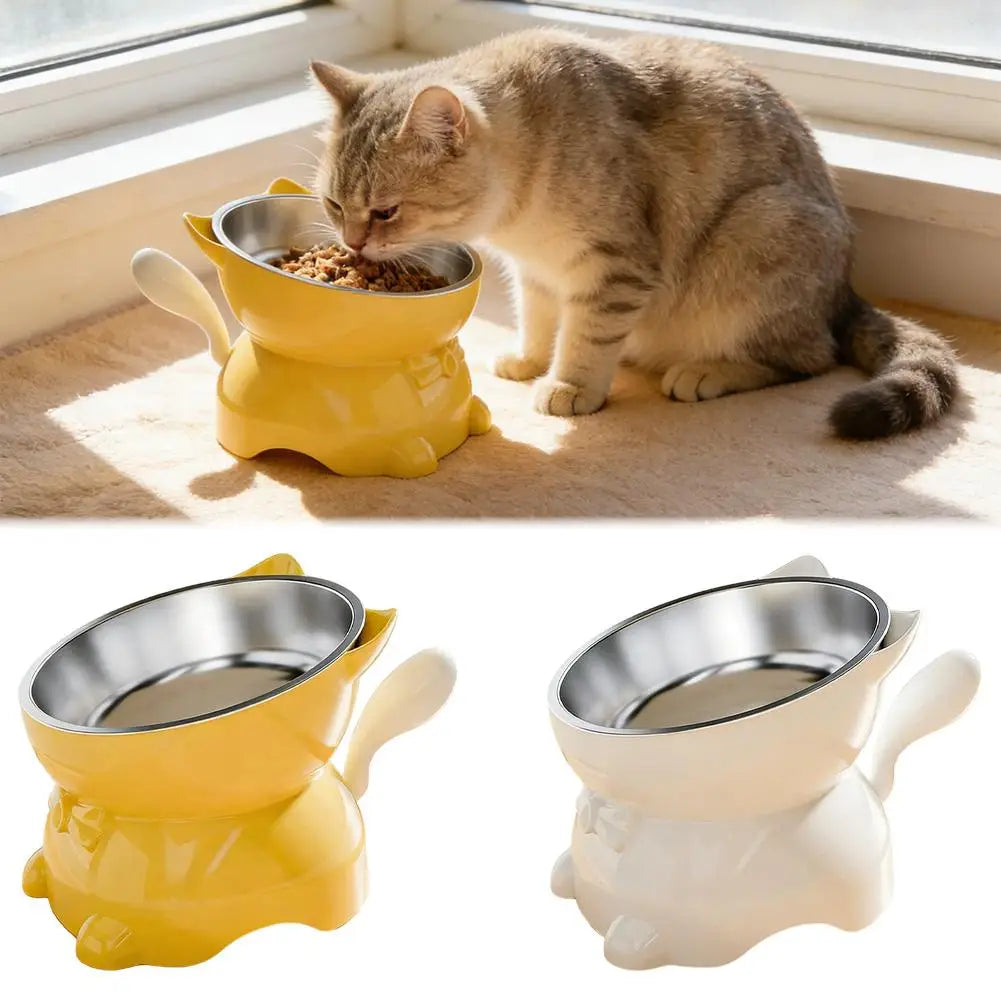 Gamelle surélevée inclinée avec support oreilles de chat