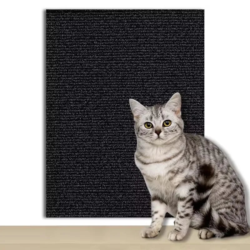 Adhesive cat scratching mat to protect sofas – black