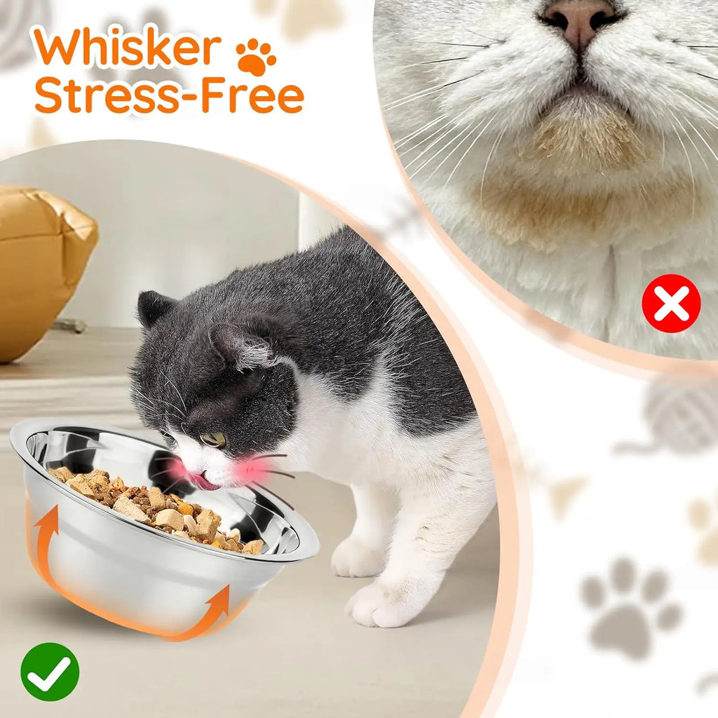 Support en bois surélevé avec 3 gamelles en inox pour chat – photo 3
