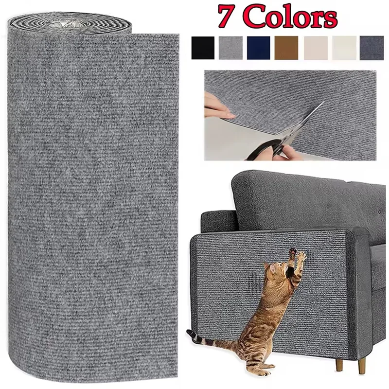 Adhesive cat scratching mat to protect sofas