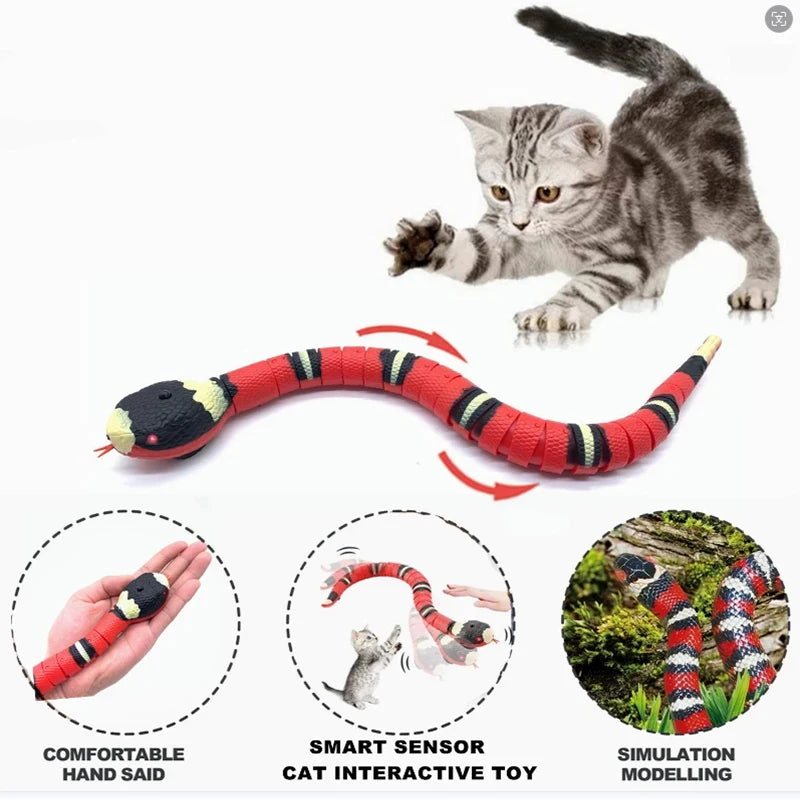Serpente interativa automática para gatos recarregável por USB