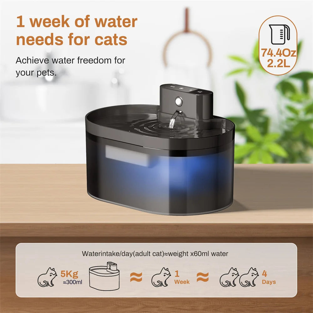 Leiser Katzentrinkbrunnen 2,2 L mit Sensor – Foto 5