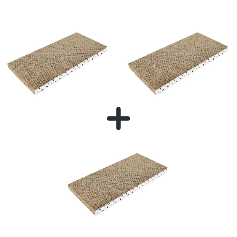 Kratzbrett aus Wellpappe für Katzen – gerade Form, 3er-Set