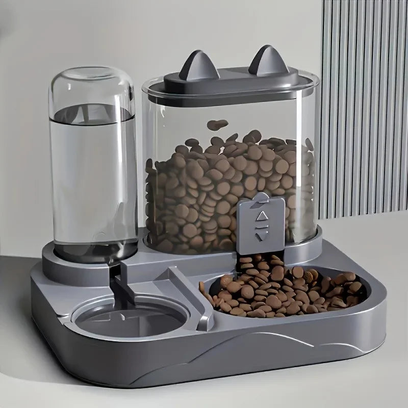 2-in-1-Futter- und Wasserspender für Katzen – Farbe Schwarz