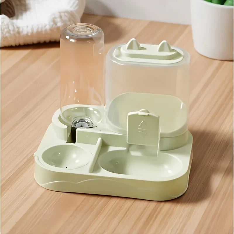2-in-1-Futter- und Wasserspender für Katzen – Farbe Grün