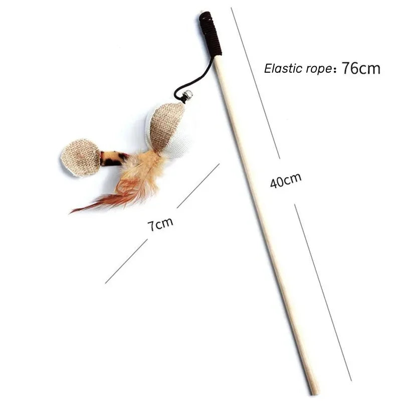Canne à plumes en bois pour chat – photo 6