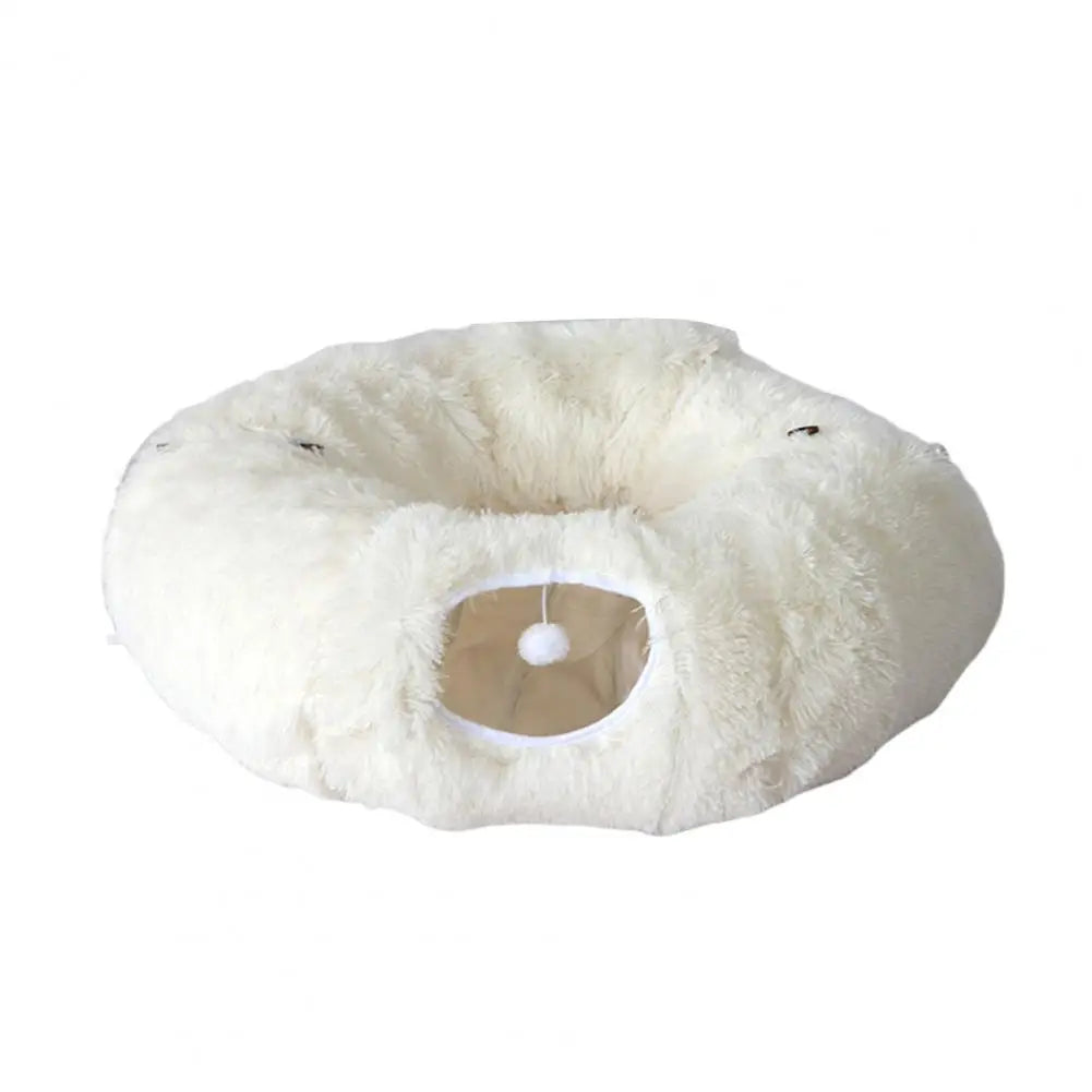 Tunnel donut en peluche pour chat avec balles suspendues – photo 13